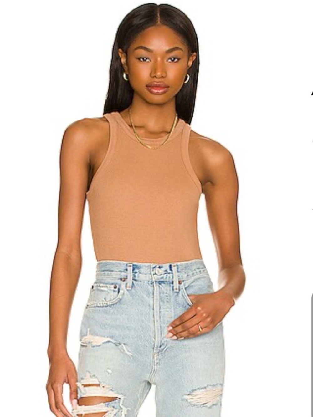 Agolde Chestnut Ribbed Tank Top
